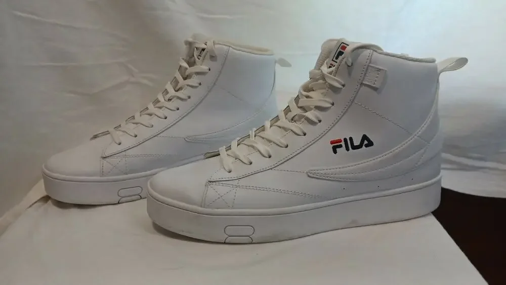 Fila Gennaio High Top Womens SIZE 10 White lace-up Sneakers excellent condition